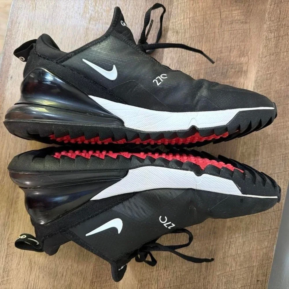 Nike Men’s Black White Red Golf270 Athletic Shoes
